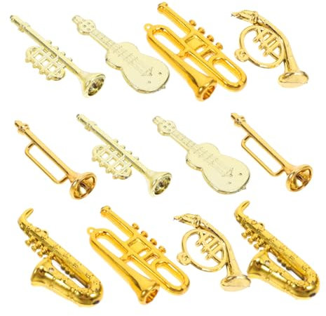 Toyvian 48stücke Miniaturinstrument Aus Kunststoff Als Nachbildung Eines Altsaxophons Miniatur-Cello-Modell Und Miniatur-Trompeten-Modell Für Puppenhaus-mini-Instrumente