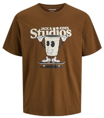 JACK & JONES Jjmasao Tee SS Crew Neck, Robe de Lune., M