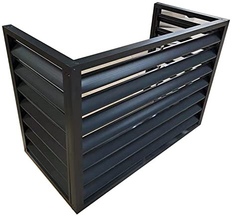 Housse de climatisation extérieure imperméable pour cacher le climatiseur extérieur, gris foncé, 1,5P, 3 côtés résistant aux intempéries, housse de climatisation extérieure
