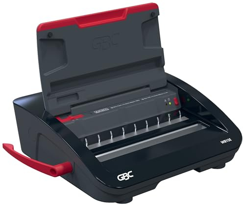 GBC WireBind WB15E Elektrisk bindningsmaskin - Binder 125 A5/A4-ark, elektrisk stans med anti-jam LED, stansar 15 ark, svart/silver, 4410066