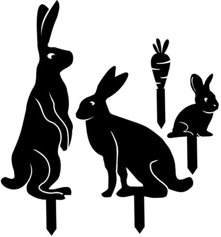 ANDRESLAD 4stücke Garten Hasen Stäbe Aus Acryl Fröhliche Osterdeko Für Außenbereich Rustikale Gartenstecker Für Ihre Farmhausgestaltung