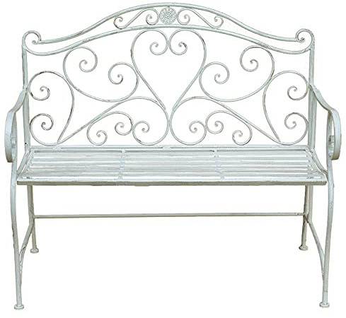 Gartenbank Parkbank Gartenbank Outdoor Freizeitbänke, Wetterfeste Und Rostfreie Terrassenbänke Aus Gusseisen, Eine 2-Sitzer-Klappbank Mit Rückenlehne Und Armleh,