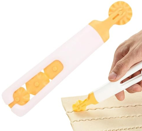 Pastry Roller Wheel, Pastry Cutter Wheel - 4-in-1 Rolling Dough Crimper Ravoli Cutting Tool, Kitchen Pastry Divider Wheel Tool for Pasta, Bread, Biscuits, Pasta