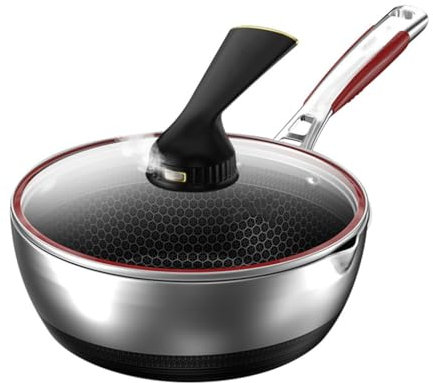 OWOHYG Padella Antiaderente a Nido d'Ape - Uso Domestico, Padella Universale per fornelli, 49 cm (profondità 49 cm)