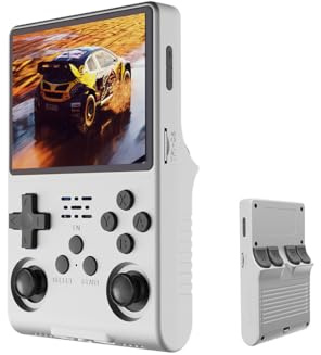 Generic Console di gioco retrò, R40S Pro, console di gioco portatile, 30000+giochi, console portatile per videogiochi con schermo IPS da 3,5 pollici, sistema Linux, uscita TV OTG, 256 G (bianco)