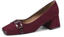 QUEEN HELENA ZM10013 - Zapatos de tacón medio casual elegantes para mujer, Claret, 38 EU