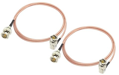 Superbat Cavo SDI 1m HD 3G BNC Angolato 75 Ohm RG179D Doppia Schermatura | BNC Maschio a Maschio, Sottile e Flessibile, 1080p, 2 Pezzi, per Blackmagic, Telecamere, Convertitori, Monitor