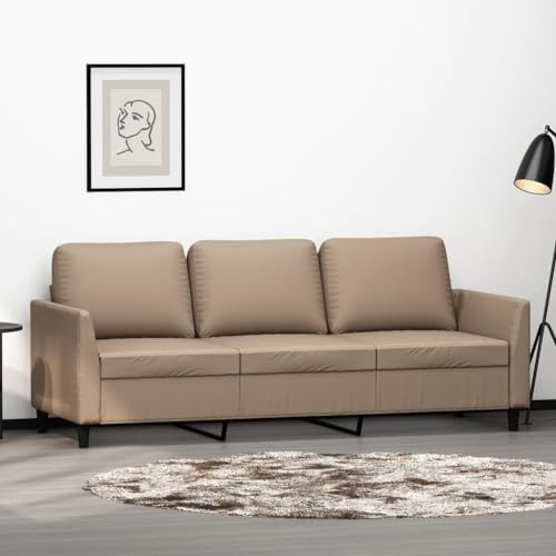 KATERYY 3-Sitzer-Sofa Cappuccino-Braun 180 cm Kunstleder Möbel Wohnzimmer