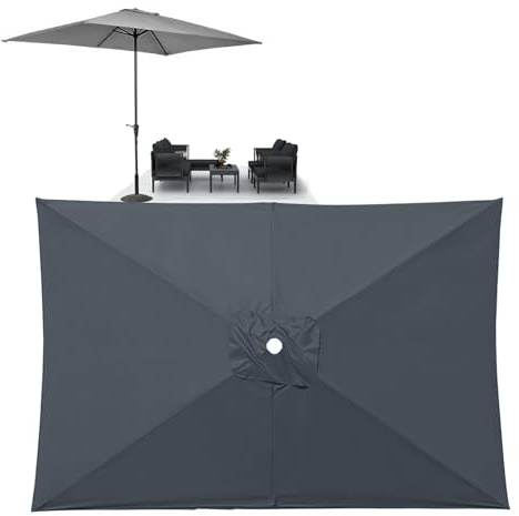 Telo di Ricambio Impermeabile per ombrelloni da Esterno 2x2m, 3x2m, 3x3m - Tessuto Parasole Resistente, 6 Stecche, Ideale per Patio, terrazza, Balcone e Giardino