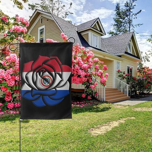 Bandera paraguaya rosa de doble cara, 28 x 40 pulgadas, decoración para exteriores