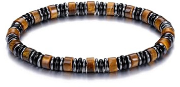 Jovivi Mens Tiger Eye Hematite Bracelet Men,Mens Jewellery,Men's Healing Crystal Anxiety Beaded Bracelets Natural Stone Bead Bracelets Gifts for Men Him Boyfriend Valentines Birthday