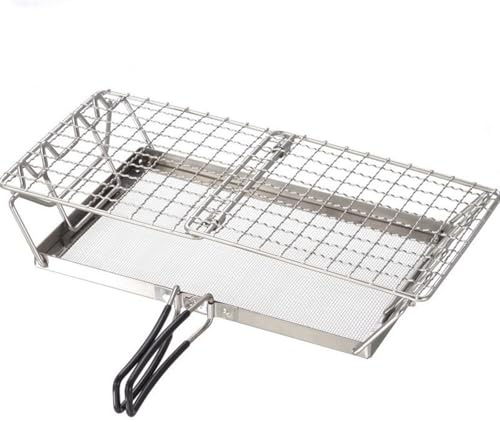 BUBEFSKD Grille pain en acier inoxydable - Chauffage à clapet, pour camping, aventure, plateau en acier réglable - Barbecue pliant - Supports de chauffage