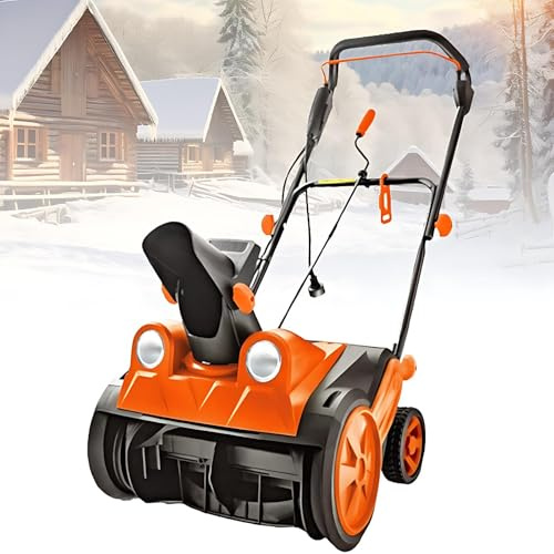 Electric Snow Shovel with LED Headlights, 2200W Powerful Motor for Efficient Driveway and School Road Clearing