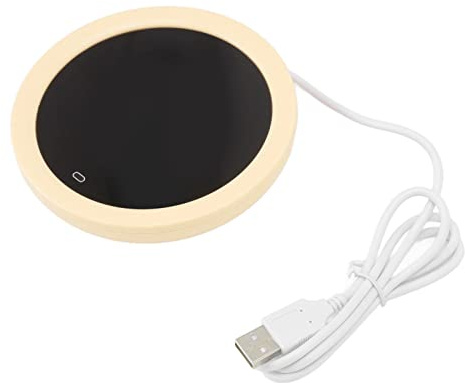 ANKROYU Réchauffeur de Tasse à café USB avec Interrupteur à gravité électrique, Plaque chauffante à Lait de 55 degrés Celsius, Conception Ultra Fine à la Mode, Affichage numérique, (Jaune)