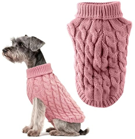 JOOTUEPO 1 Pcs Pull Chien Petite Taille Rose Chauds et Doux Pull Chien Chaud Pull-Overs Chihuahua Manteau Teckel Vetement pour Chiens Chat d'hiver