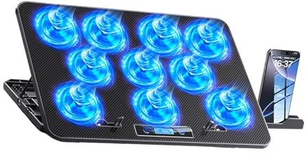 Raffreddatori ergonomici RGBs per dispositivi di gioco universali da 14-17,3 pollici migliora il trasferimento di calore Costruzione in metallo Silenti Gaming Laptop Coolers