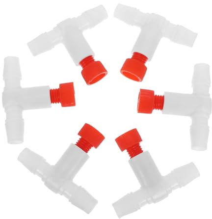 VILLFUL 6 válvulas de Control para Acuario, para Bomba de Aire, regulador de Flujo de Aire de plástico, Conector en T para Skimmer de proteínas de pecera.