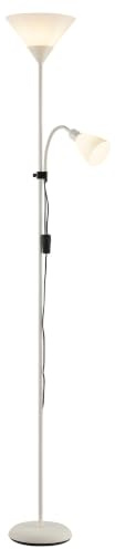 Brilliant Spari Deckenfluter mit Leselampe beige - LED Stehlampe - 1,8 m Standleuchte - für LED-Leuchtmittel geeignet (E27 & E14 Fassung) - mit verstellbarem Lesearm
