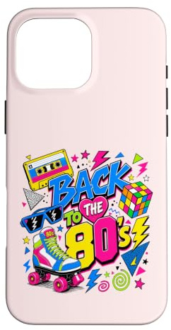 Back to 80s Nostalgia Roller Skate Boombox Cassette années 80 Coque pour iPhone 16 Pro Max