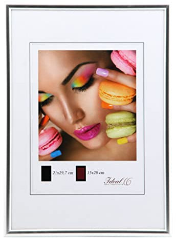 Ideal Life Kunststoff Bilderrahmen Wanddeko Collage Poster Bilder Foto Rahmen: Farbe: Silber | Format: 50x60