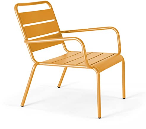 Oviala Gartensessel, niedrig, Relax, Stahl, Gelb – Palavas
