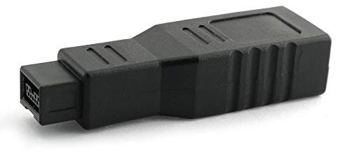 RLECS FireWire IEEE 1394 Tipo A 400 6 Pin Hembra a 1394 Tipo B 800 9 Pin Macho Adaptador Convertidor de Transferencia de Datos para MacBook Pro, Mac Mini, iMac, etc