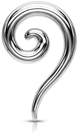 beyoutifulthings Dehn-Spirale Lang Edelstahl Taper viele Farben Dehnanhänger Dehnungs-Schnecke Dehnungs-Sichel Ohr-Piercing Ohr-Schmuck 2-8mm