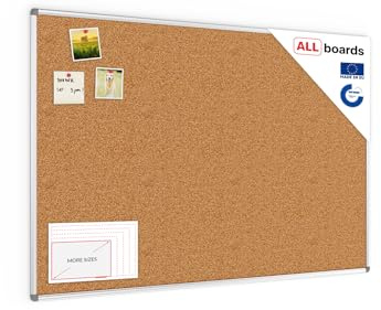 ALLboards anslagstavla med aluminiumram 150 x 100 cm, korkvägg, anslagstavla, kork