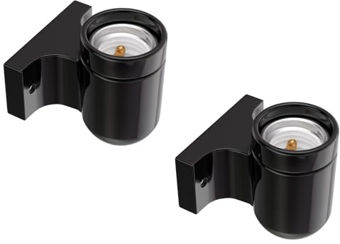 ledscom.de 2x Wandleuchte FEL, Porzellan, schwarz glänzend, eckig, 1x E27 max. 300W