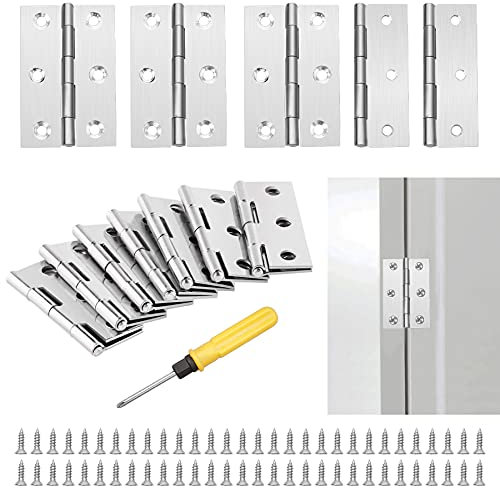 YSDMY 10PCS Cerniere Pieghevoli 3 Inch Per Porta Interna Legno In Acciaio Inossidabile - Nautica A Vite Inox Connettori Per Finestra 75mm Con Viti, Cacciavite