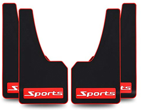 Aiydachy 4 parafanghi per auto, in materiale morbido, universali, colore nero, in gomma, anti collisione, universali, 43,5 cm, 23 cm, 0,5 cm (sportivi)
