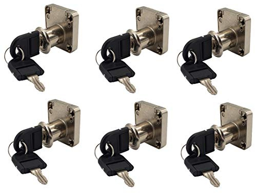 6 Sets PUROCEAN Schreibtisch-Schubladenschloss – Möbelschlösser für Schrank, Kleiderschrank, Werkzeugkasten, Schreibtisch – Größe 22 mm – Perlnickel