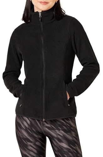 Amazon Essentials Giacca in pile morbido con cerniera intera dal taglio classico (disponibile in taglie forti) Donna, Nero, L
