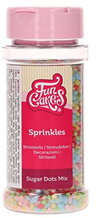 FunCakes Granulés en Sucre Mix: Sprinkles gâteau, goût délicieux, parfait pour décorer les gâteaux et les cupcakes, Granulés en Sucre. 80 grammes