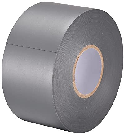 sourcing map Aislante Cinta 55mm Ancho 26M Largo 0,26mm Grueso PVC Eléctrica Cinta Gris