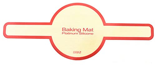 HEMOTON Silicone Baking Mat Dutch Oven Bread Baking Pad Long Handles Sling Reusable Parchment Paper Easier to Transfer Non- Stick Bakeware Liner for Dough Bread Baking Red