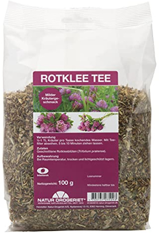 Natur Drogeriet - Rotklee Tee 100g: Für Wechseljahre - Milder Kräutergeschmack - Vegane Pflanzlicheaus Dänemark