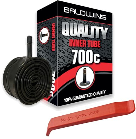 Baldwins Bike Inner Tube 700 x 35c to 45c Schrader Valve & BALDY'S TYRE LEVER