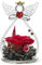 Qinqinxin Muttertagsgeschenke für Mama, Ewige Rose Engel Figur Geschenk für Mama Oma, Ewige Blume Kuppel Glas Engel, Infinity Rosen Geschenke für Frauen, Originelles Geschenke zum Muttertag Geburtstag