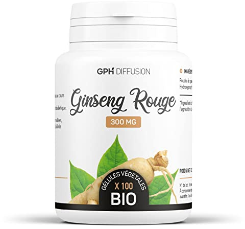 Panax Ginseng Rouge Racine BIO | 2100 mg/Jour | FATIGUE, VITALITÉ | 100 Gélules Végétales