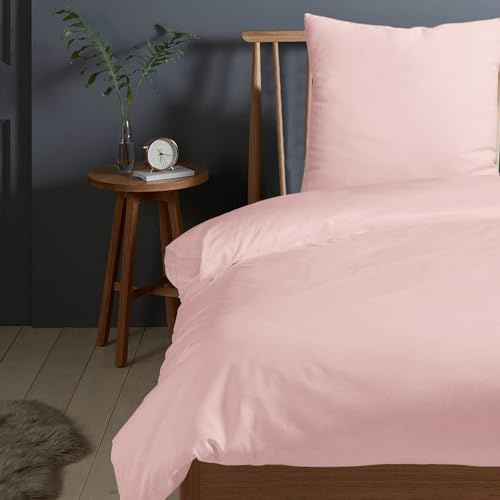Pizuna Bettwäsche 155x200 + 80x80 Baumwolle Hellrosa 400 Fadenzahl | 2-Teilig 100% Langstaple Baumwolle Bettbezug und Kissenbezug, Mako Satin Bettwäscheset 155x200 + 80x80 Mako Satin