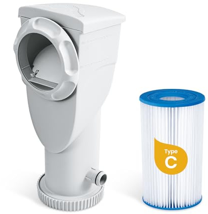 Funsicle SkimmerPlus 1.500 GPH 2-in-1 Filterpumpe und Skimmersystem für oberirdische Schwimmbäder - Poolreinigung und -wartung