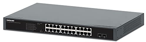 Intellinet 561907 Gigabit Ethernet Switch 24-Ports Poe+ avec 2 ports SFP Noir
