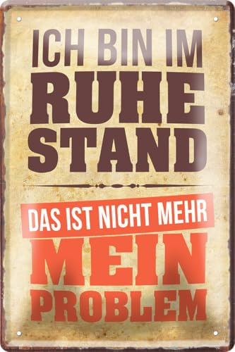 schilderkreis24 - Blechschild Sprüche für Oma & Opa – Geschenk zum Ruhestand, Geburtstag & Eltern (Ich bin im Ruhestand 20x30cm)