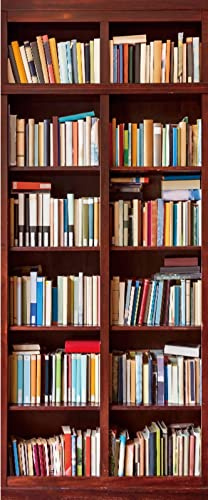 A.Monamour Türtapete Selbstklebend Türfolie Türposter 3D Bücherregal Hintergrund Vinyl Folie Türdeko Tapete Wandbild Türaufkleber Türtattoo 90x200cm