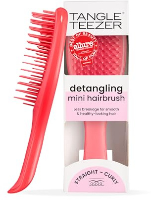 Tangle Teezer Mini Ultimate Detangler – För vått och torrt hår – Detangling Brush för alla hårtyper – Perfekt borste för barn och på resan – Intensiv rosa