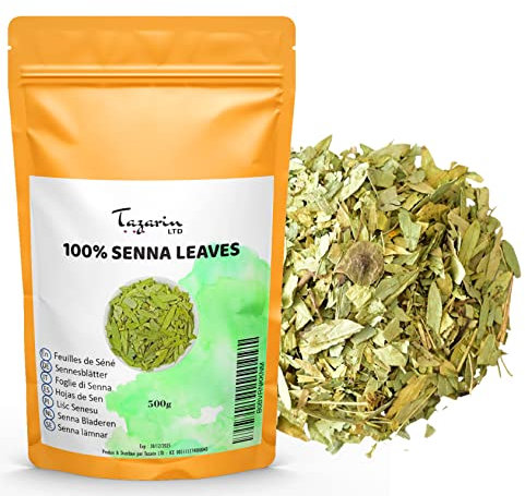 500g Ganze Sennes Blätter (Senna Alexandrina) - Entgiftungs-Kräutertee - Starkes Abführmittel - Natürliches Abführmittel - Tazarin Ltd