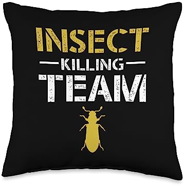 Exterminator Design Pest Fighter Insect Killing Team Exterminator Pest Control Throw Pillow, 16x16, Multicolor