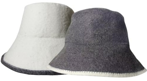 Filz-Badehut, Saunahut, 2 Stück, wasserabsorbierender Filz-Saunahut für Damen und Herren, reguliert die Temperatur, Fischer-Saunakappe, wiederverwendbarer Banya-Hut für längere Sauna, Badehaus