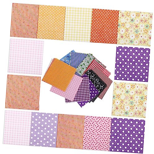 Operitacx 50 Stück Baumwollstoff Quiltstoff Quadrate zum Nähen Bedruckte Patchwork Stoffpakete für Selbstgemacht Handwerk Atmungsaktiv und Langlebig Vielseitig für Quilten Zufälliger Stil
